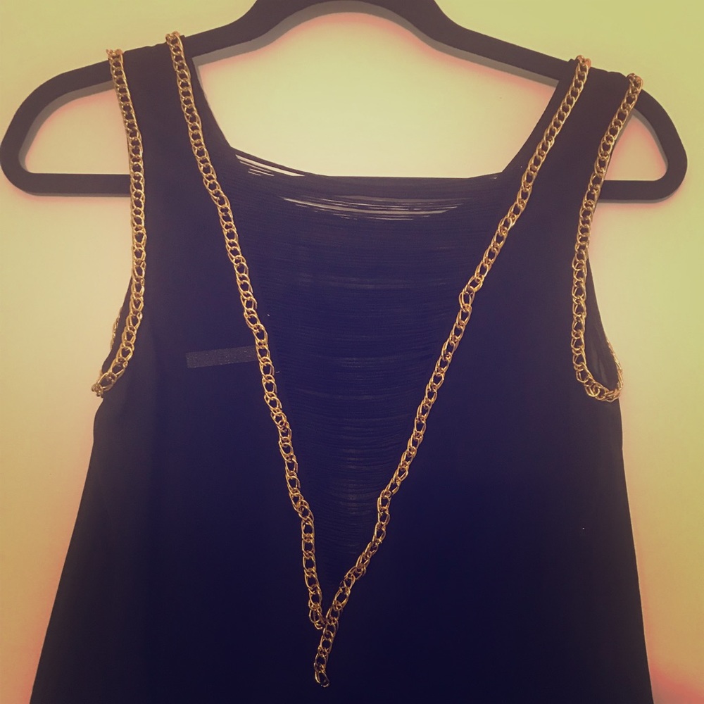 ✨LAST CALL✨ Sexy black and gold sheer tank